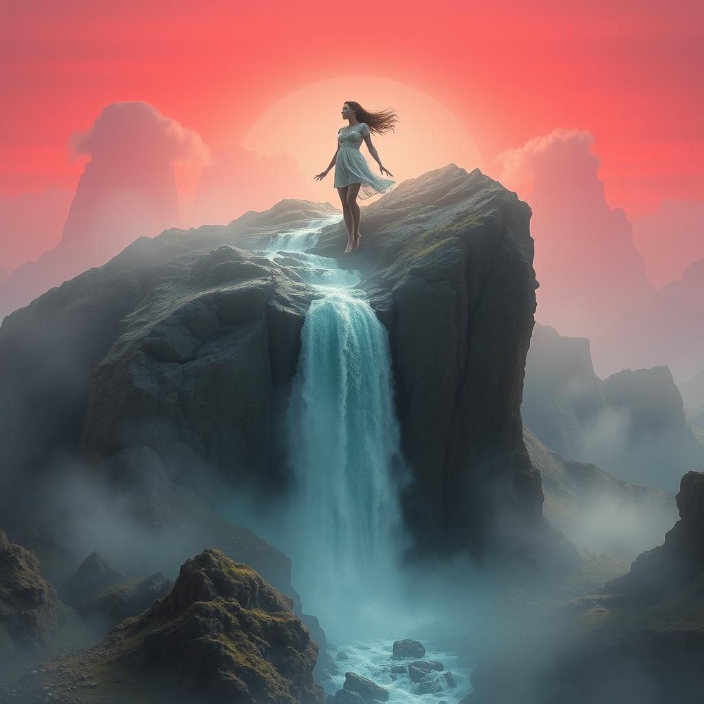 Ethereal Giant Emerges from Earth in Photorealistic Style