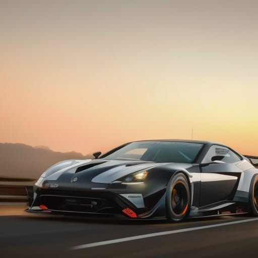 Formula One Cars at Sunset in Photorealistic Style