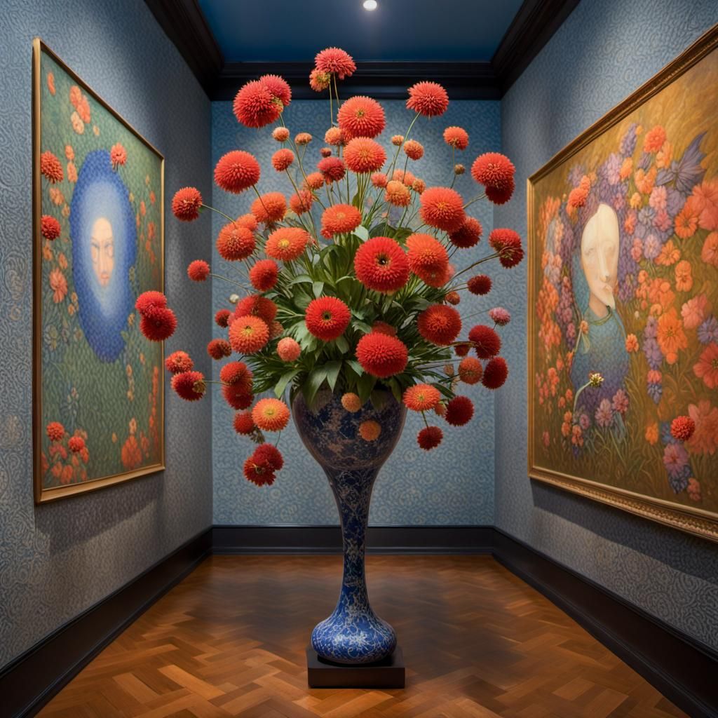 Futuristic Coward in Tessellated Cloisonné Style