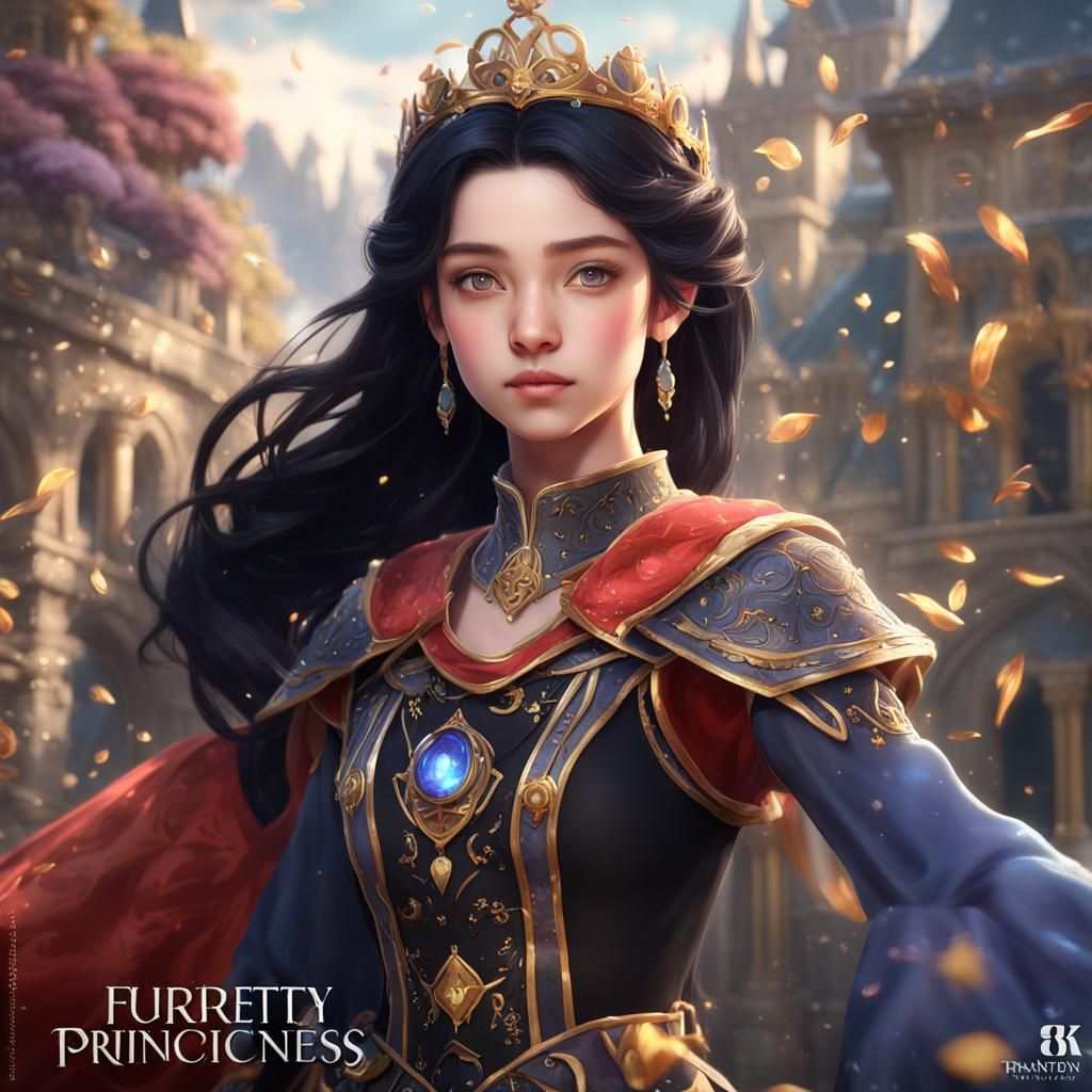 Fantasy Anime Princess in Detailed Digital Painting