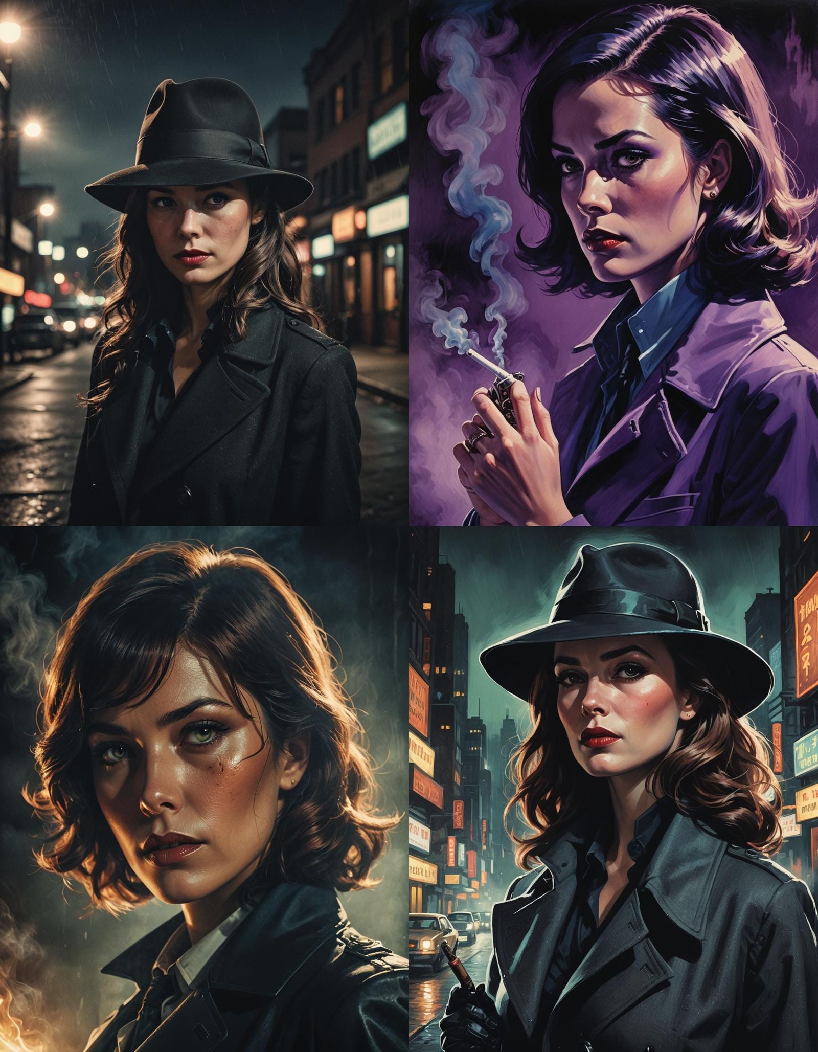 Sci-Fi Detective Portrait in 1970s Style