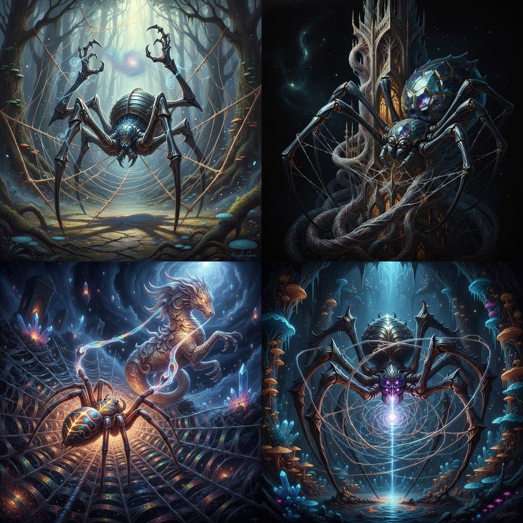 Magical Spider Crafts Hyperrealistic Metallic Webs
