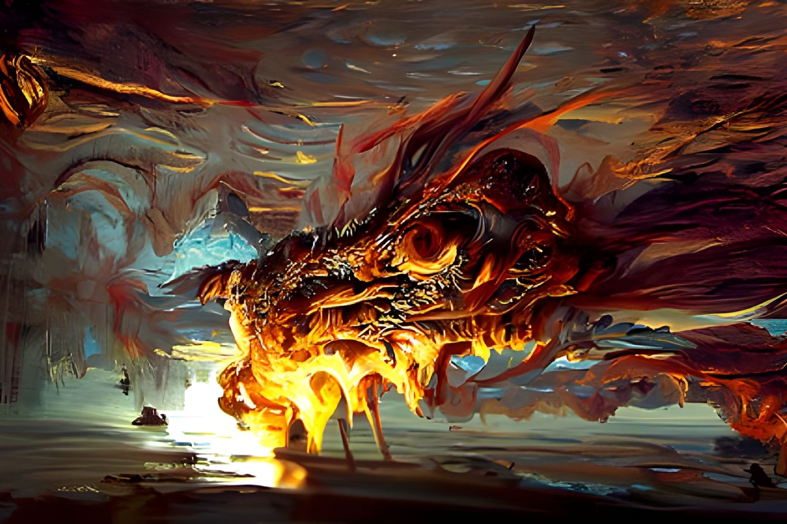 Dragon Breaths Nuclear Fire in Steampunk Style