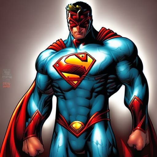 Superman in White Armor with Fiery Red Eyes