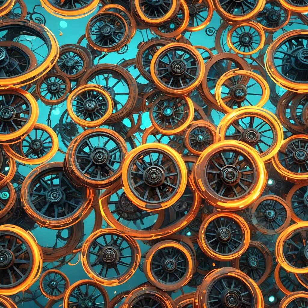 Dismantled Computer with Motion Blur in Detailed Matte Paint...