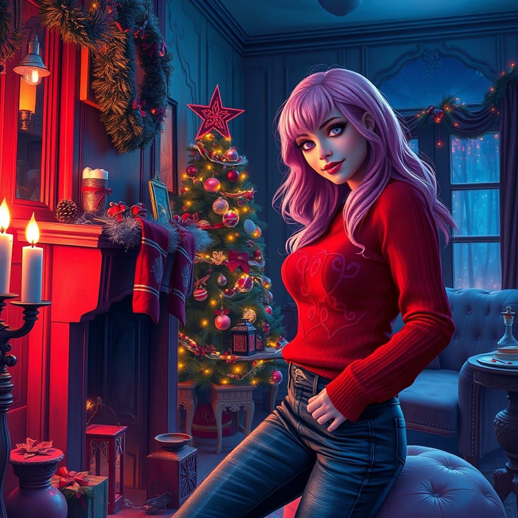 Gothic Christmas Decorating in Alcohol Ink Style