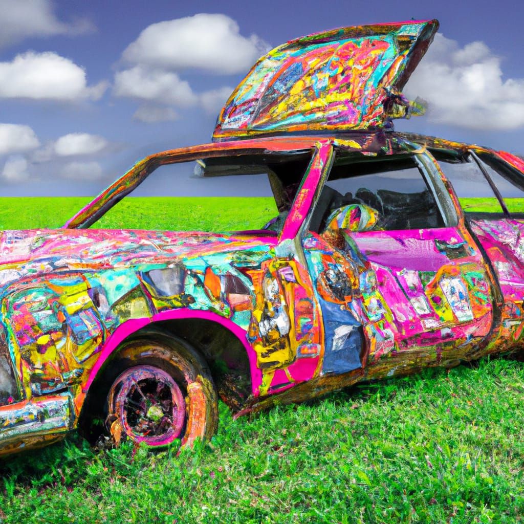 Wrecked Car in Field: Darrow and Frank Style