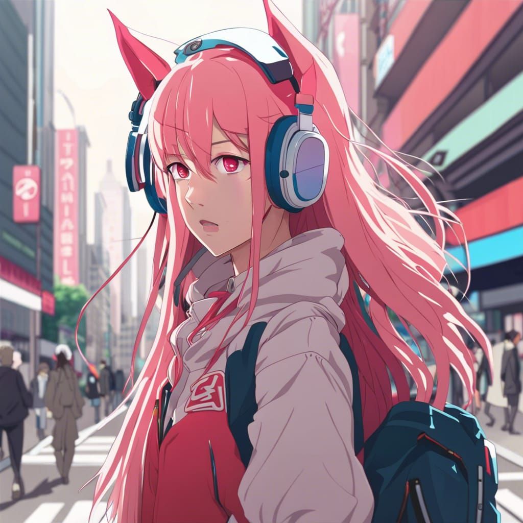 Anime Zero Two in Tokyo with Popsicle