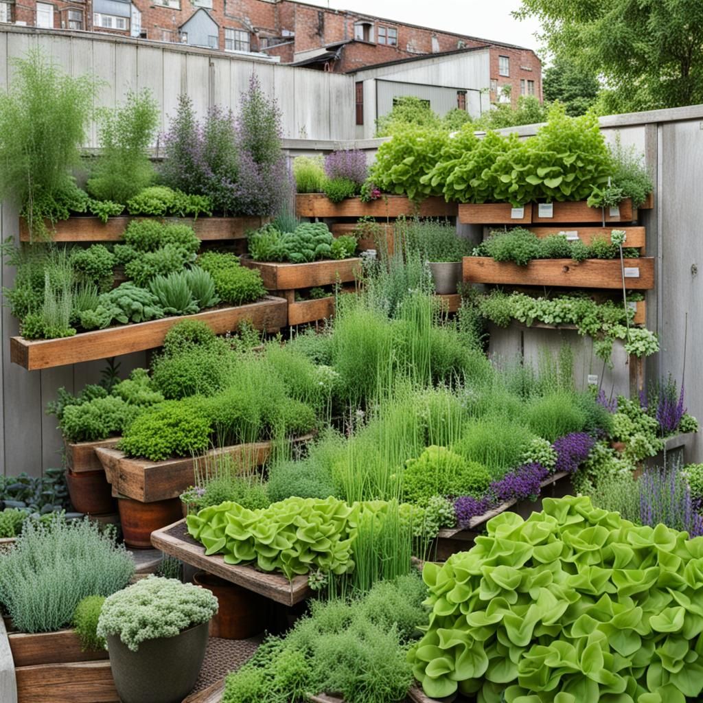 Urban Herbs and Unique Gardens AI Art