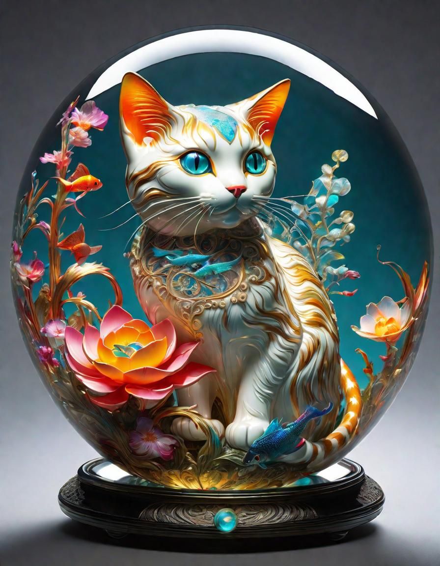 Blown Glass Cat