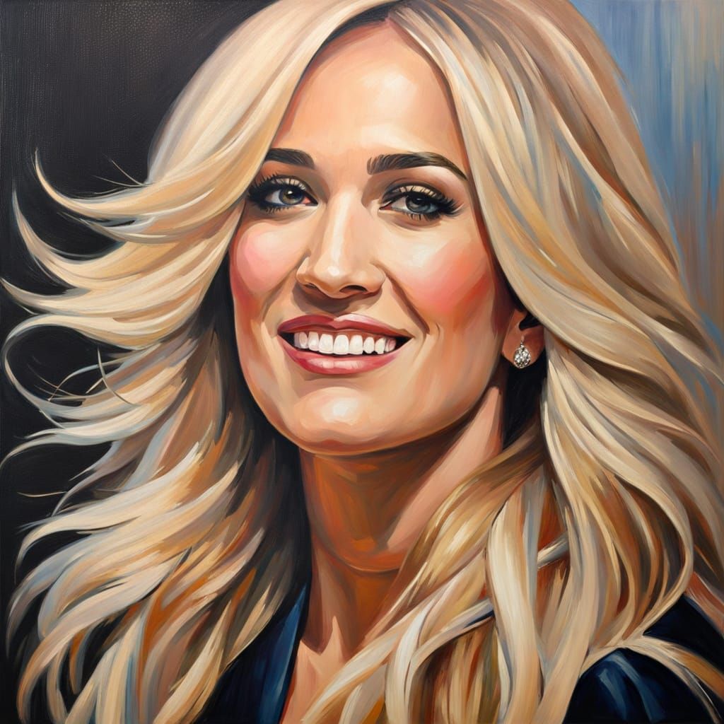 Confident Beauty in Impressionist Oil Portrait