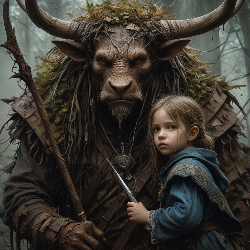 Dark Fantasy Hunting Champion in Hyperrealistic Detail