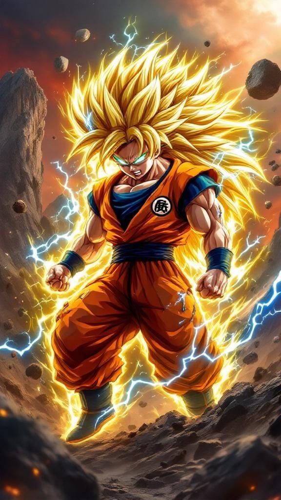 Goku Super Saiyan 3: Hyper-Detailed Digital Rendering