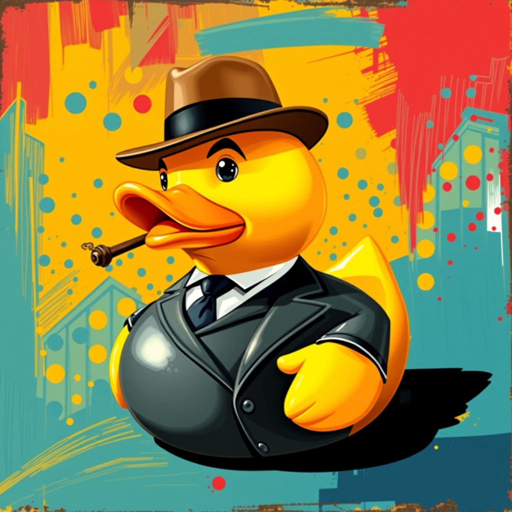 Al Capone Rubber Duck in Pop Surrealism Style