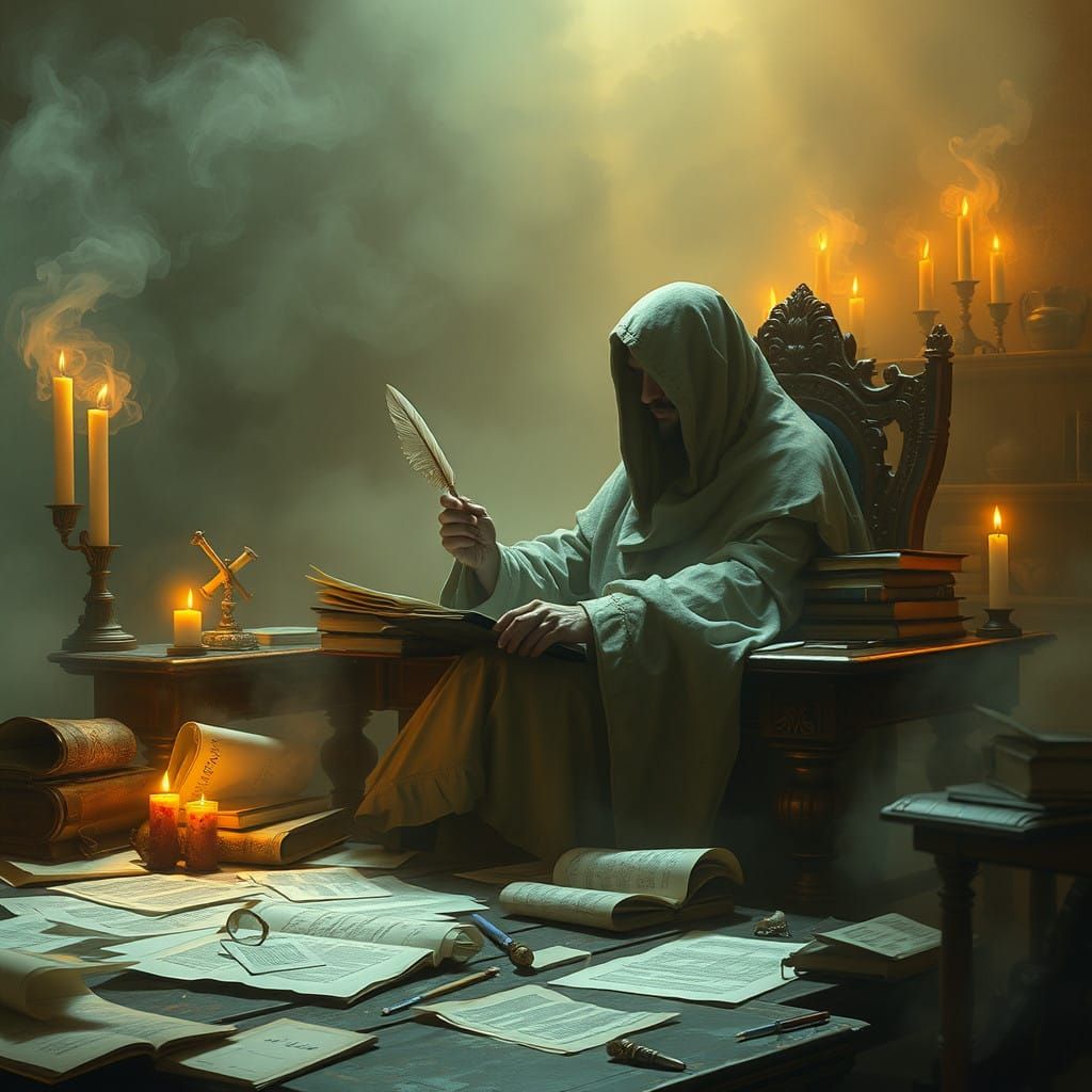 Ethereal Moment of Contemplation in Warm Golden Light