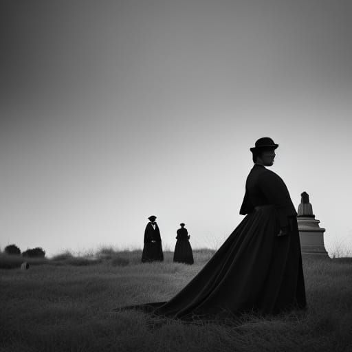 Eerie Victorian Family Photo with Evil Spirit