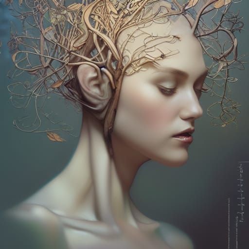 Ethereal Woman Portrait in Hyperdetailed Style