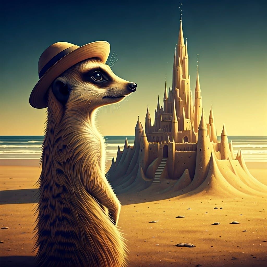 Meerkat's Sandcastle: Expressive Comic Book Illustration