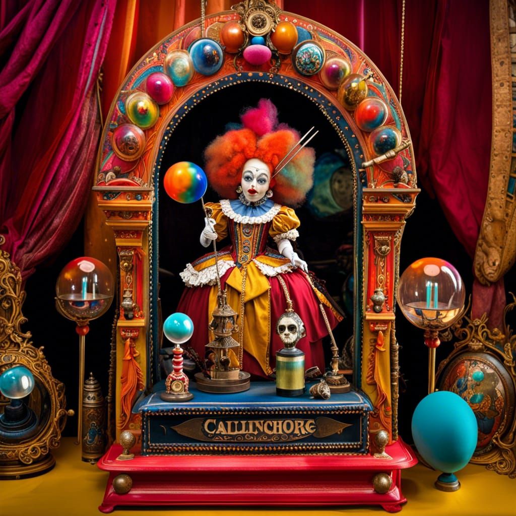 Creepy Steampunk Carousel in Baroque Gothic Style