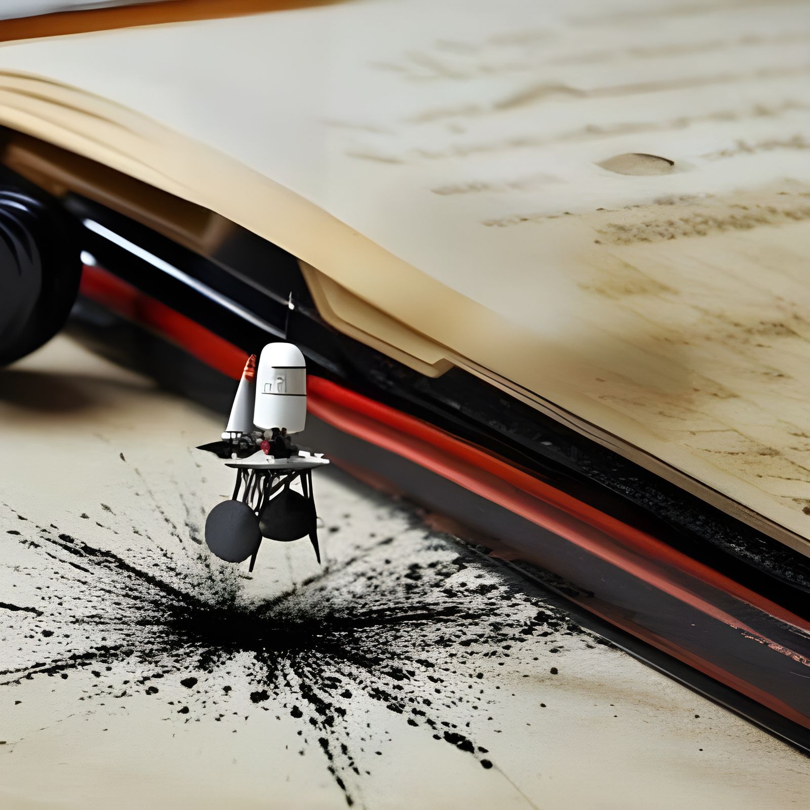 Miniature Moon Lander on Lunar Surface