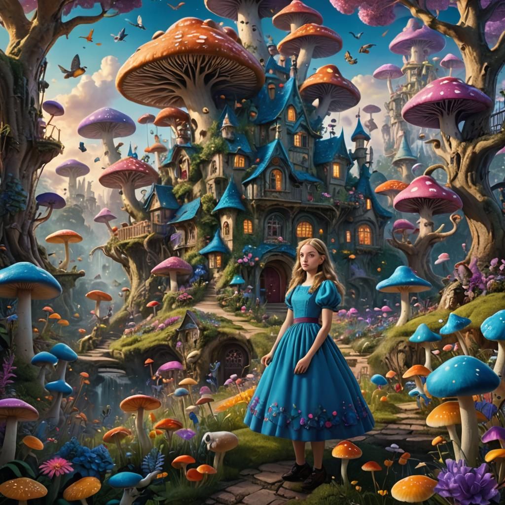 Alice in Wonderland: A Whimsical Digital Painting