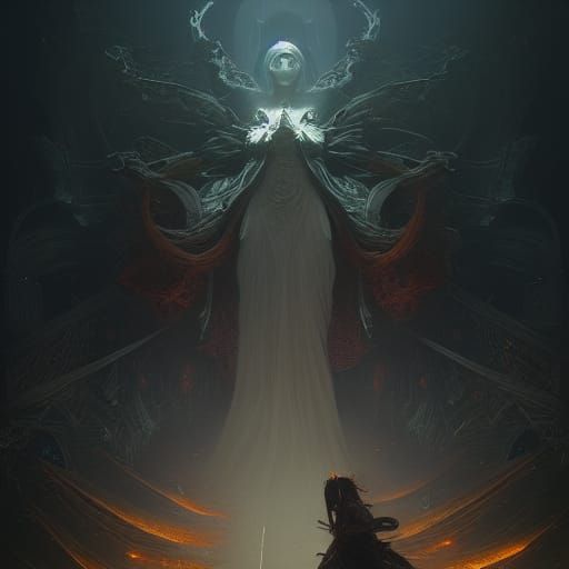 Dark Fantasy Transformation Art in Hyperdetailed Style