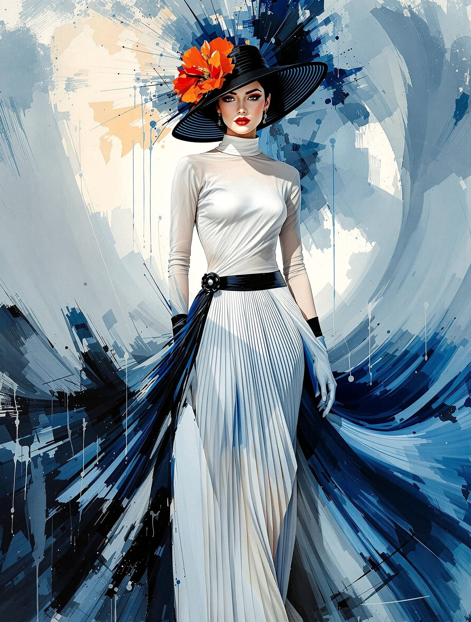 Elegant Woman in Abstract Fashion Portrait