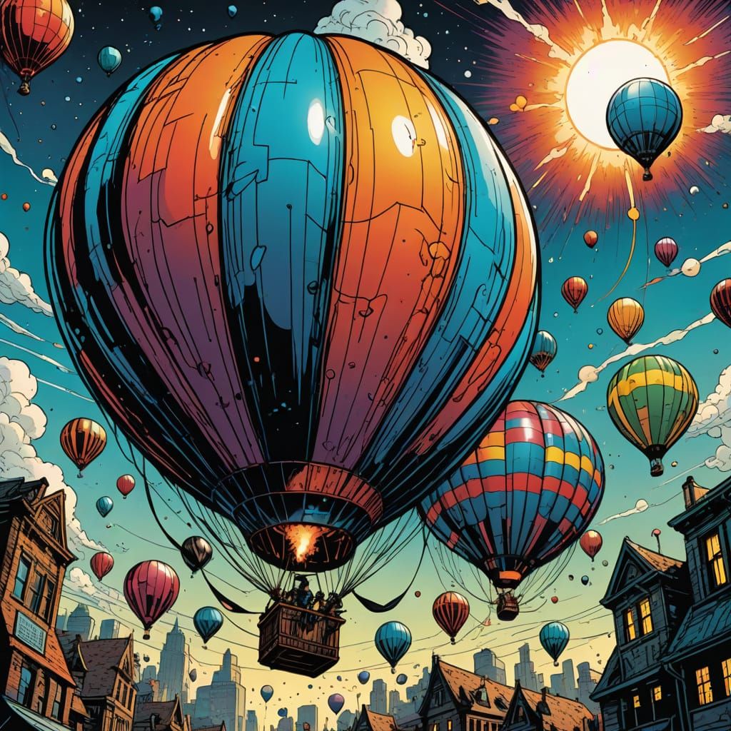 The Balloonatic Soars: Comic Book Art Illustration