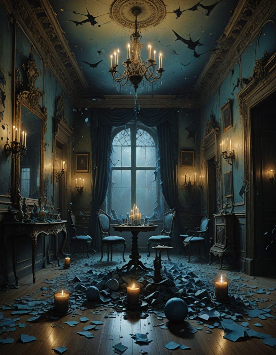 Haunted New Year's Eve Party Oil Painting