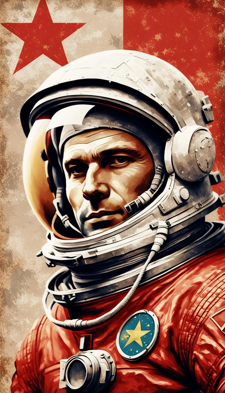 Yuri Gagarin Soviet Propaganda Art in Socialist Realism