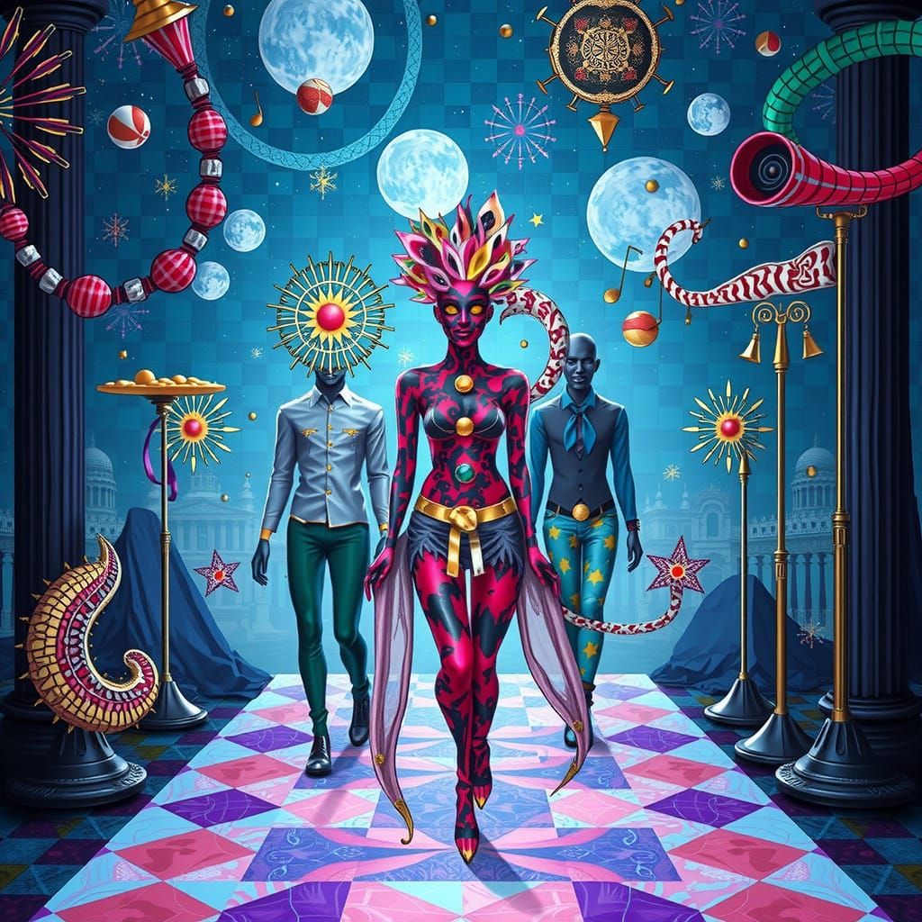 Vibrant Mosaic Egg in Maximalist Geometric Style