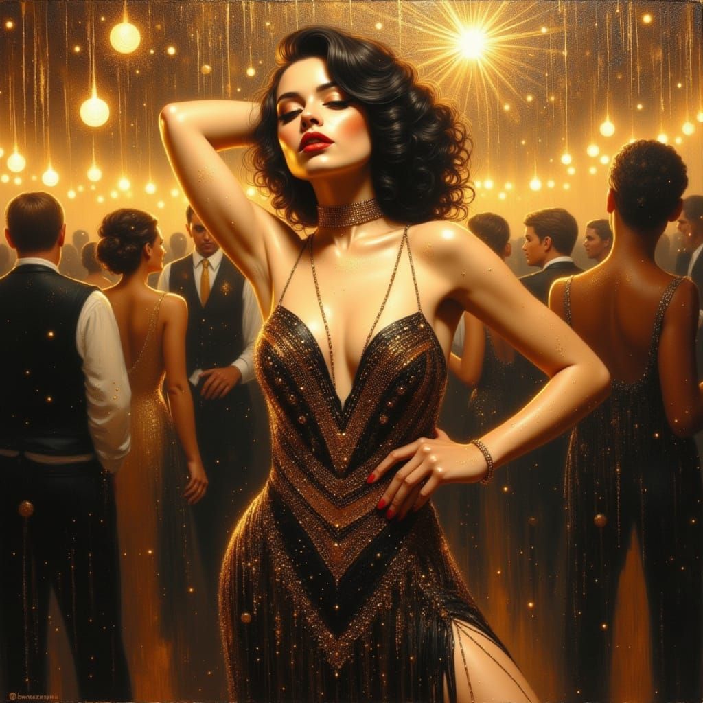 1920s Charleston Dancer in Art Deco Style