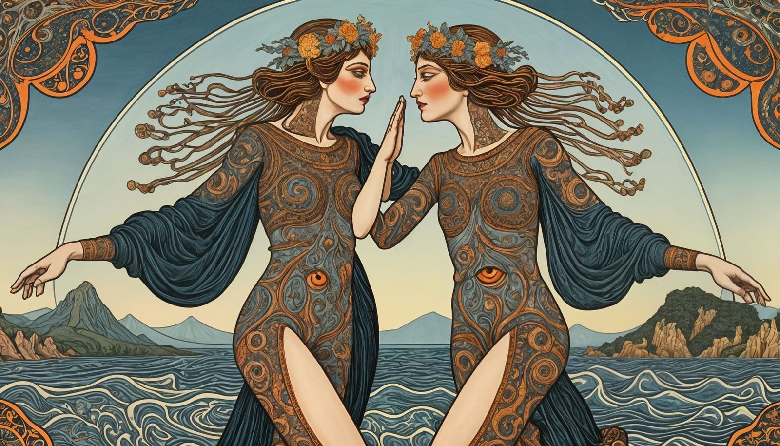Dancing Androgynes in Bilibin-Inspired Style