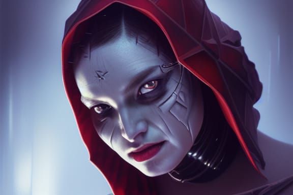 Dark Sith Lord Portrait in Hyperdetailed Style