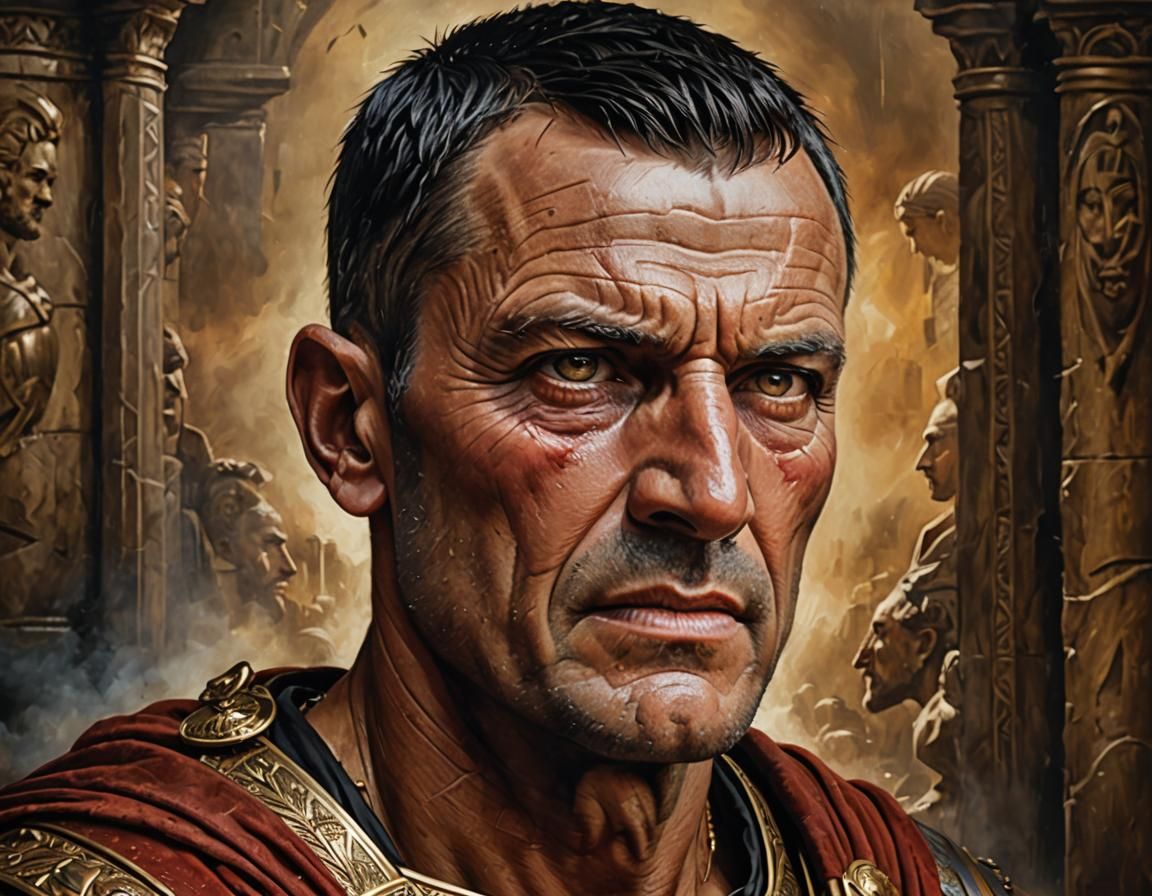 Hyperrealistic Portrait of Roman General Crassus