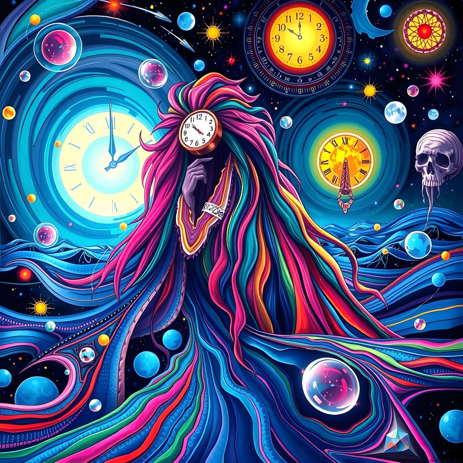 Psychedelic Hippie Adrift in Cosmic Ocean