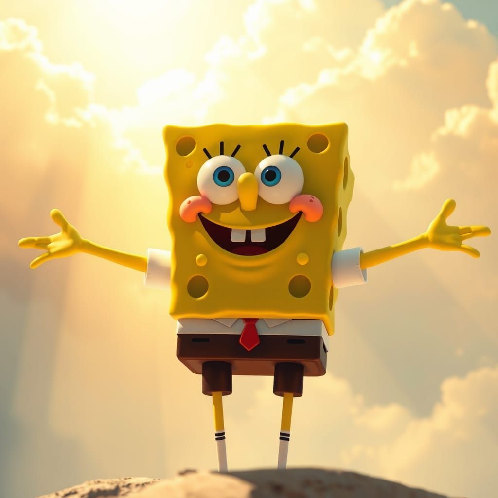 Spongebob as Human in Dreamy Digital Art