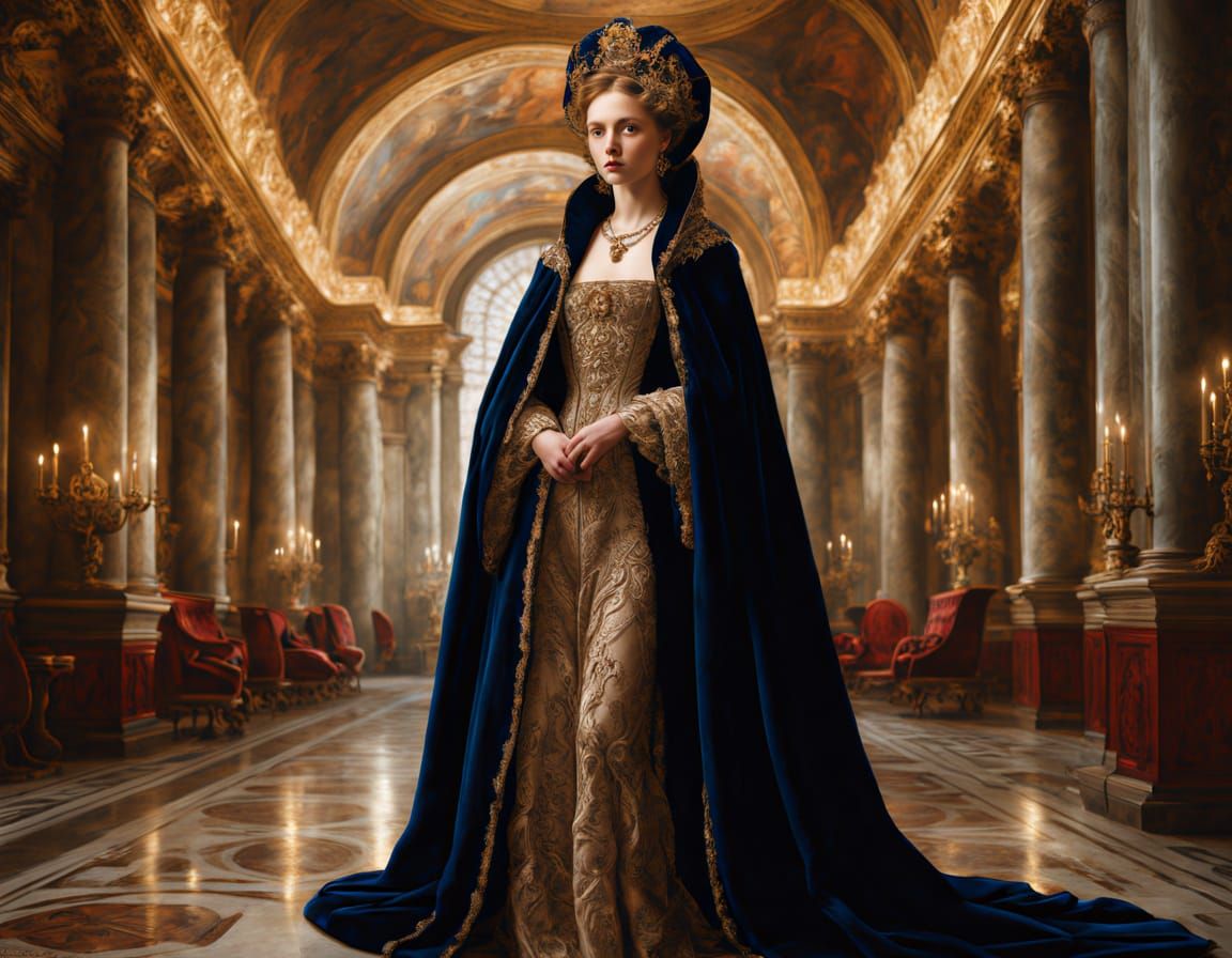 Young Noblewoman in Opulent Renaissance Splendor