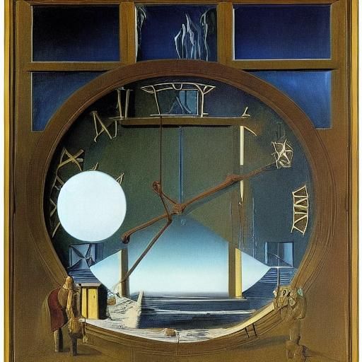 Surreal Moonlit Station in Renaissance Surrealist Style