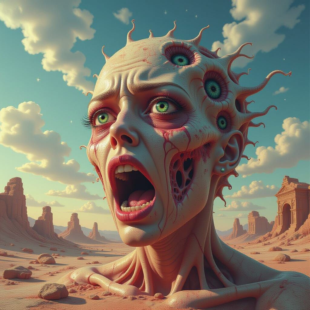 Disturbing Psychedelic Scene in Digital Art Style