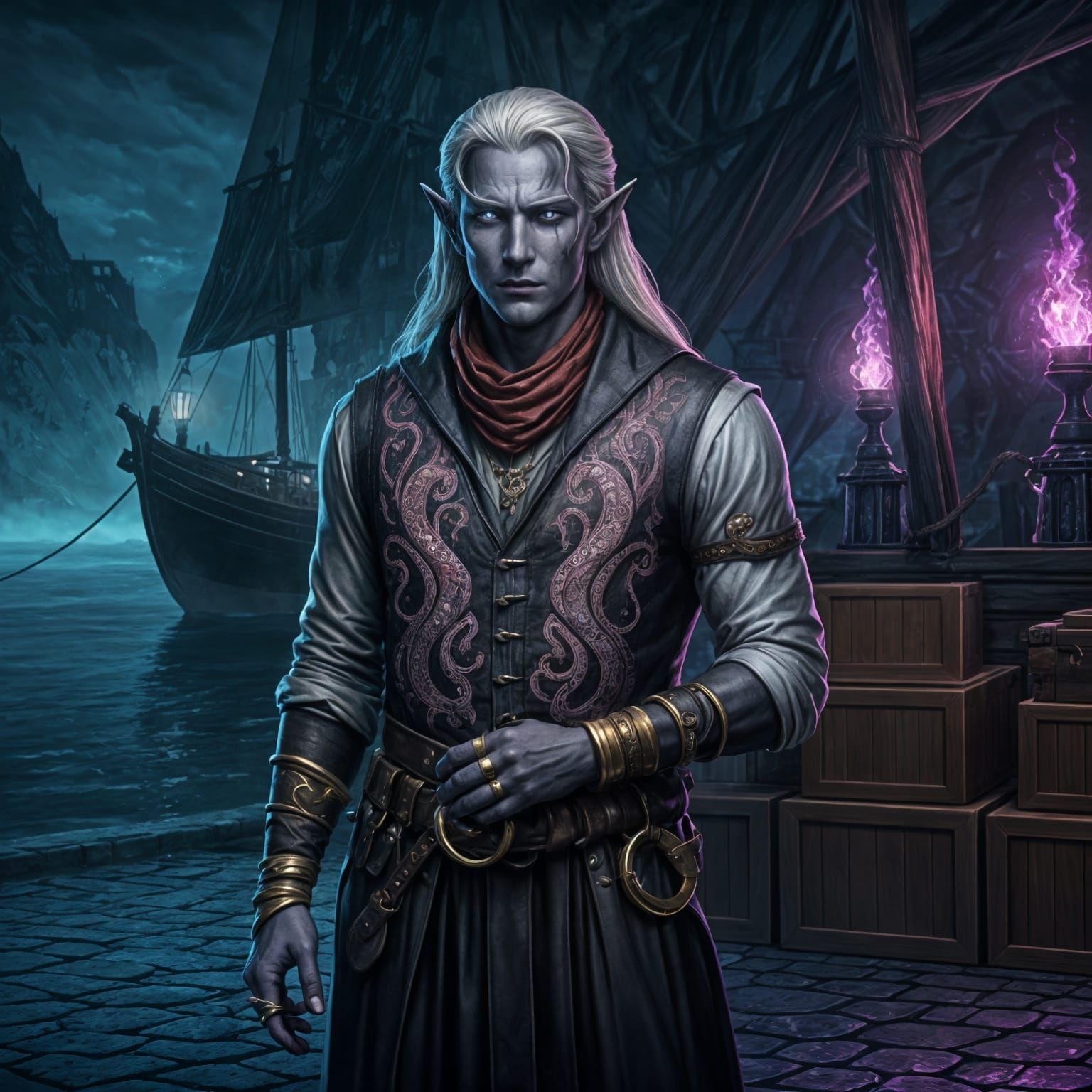 Drow Merchant in Dark Elf Port