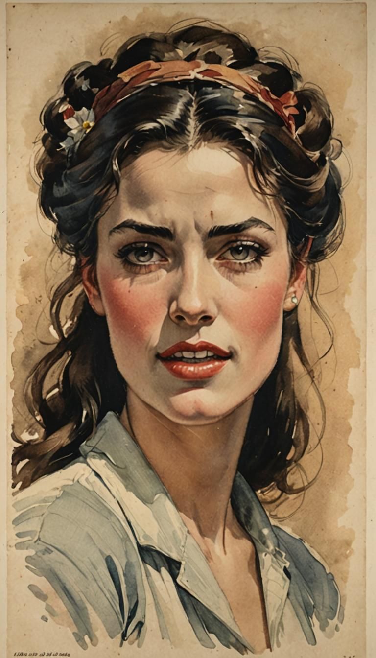 Expressive Woman Portrays Intense Pleasure