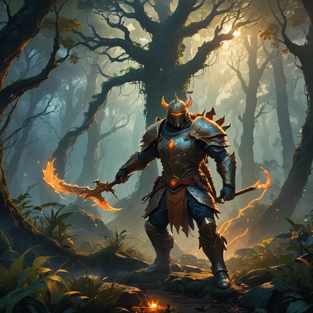 Gene Slice: Warrior in Mystical Forest