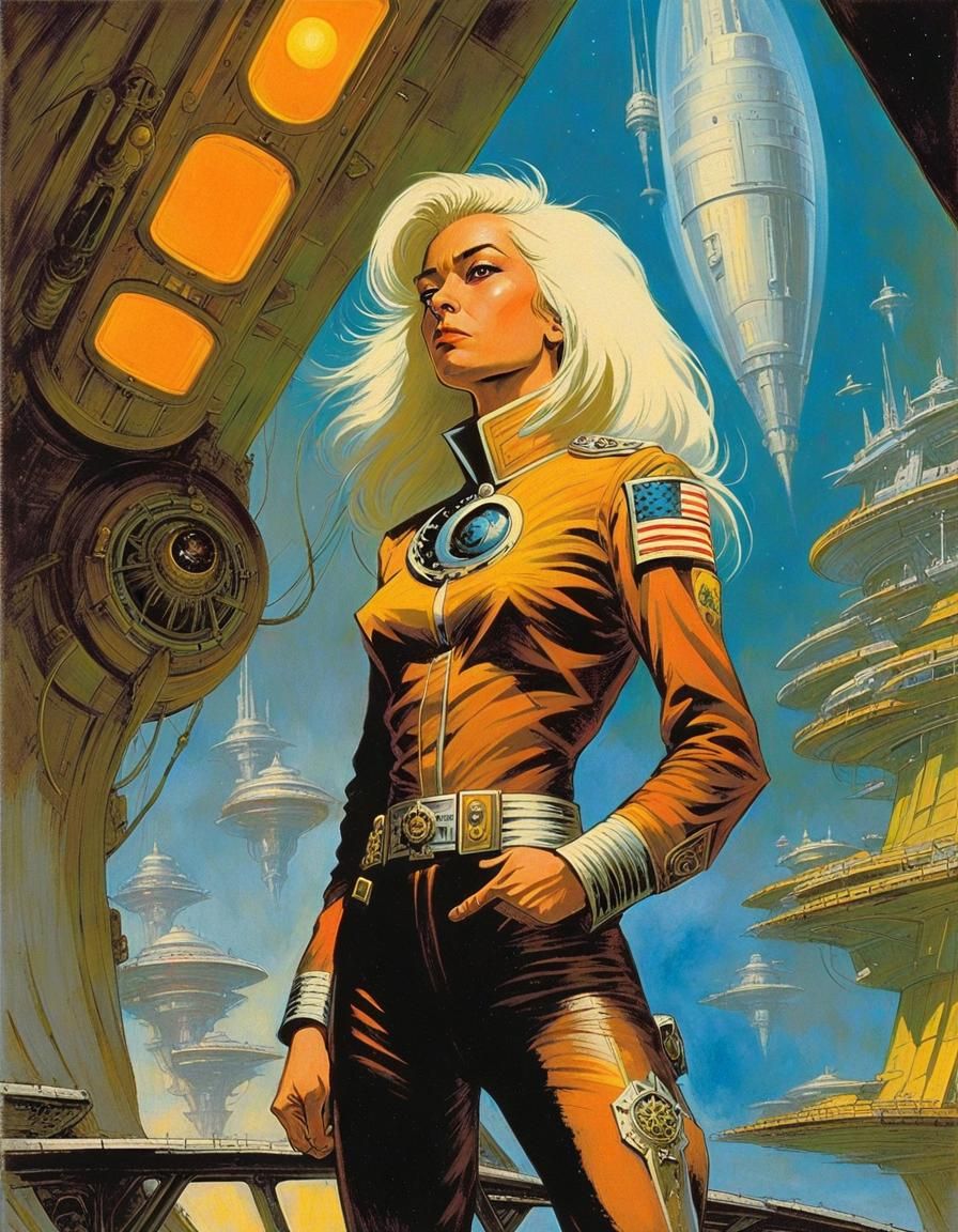 Epic Portrait of Captain Nova in Space Opera Style