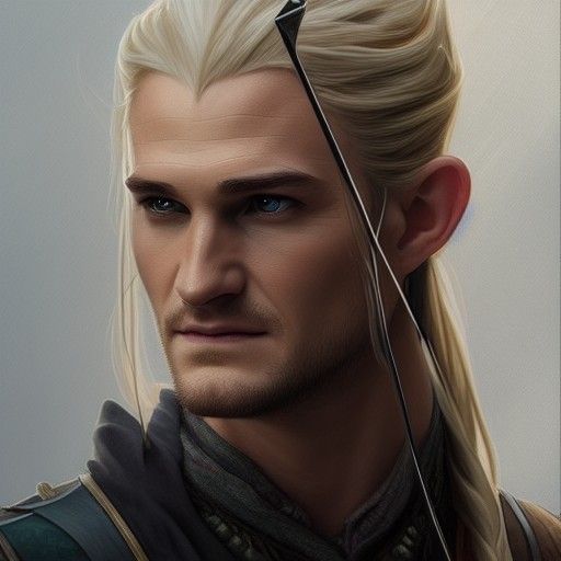 Legolas Portrait in Hyperdetailed Digital Art Style