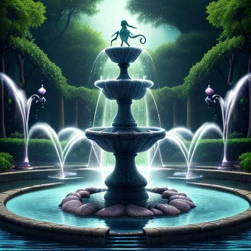 Within the dreamscape, the water of the fountain comes alive.benevolent creatures who speak in riddles and metaphors.