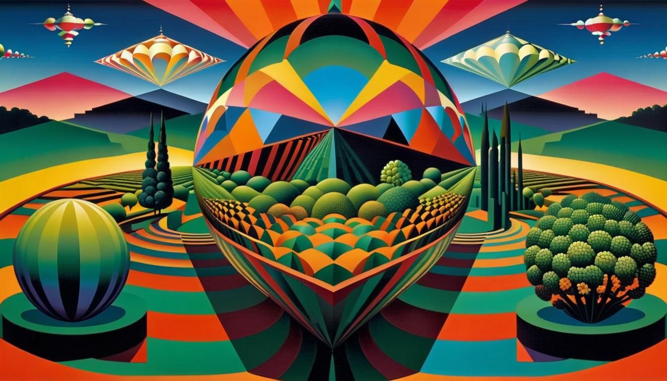 Art Deco Optical Illusion Landscape