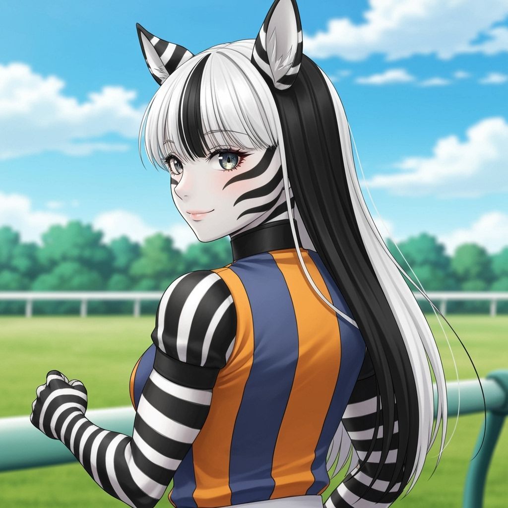 Cute Uma Musume Zebra Girl Workout at Park