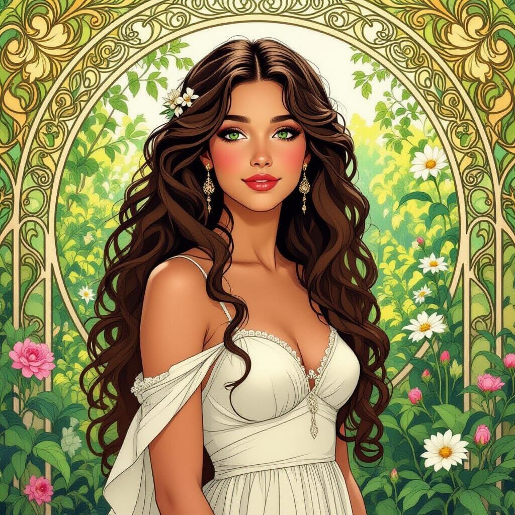 Sabreena in Art Nouveau Style Garden