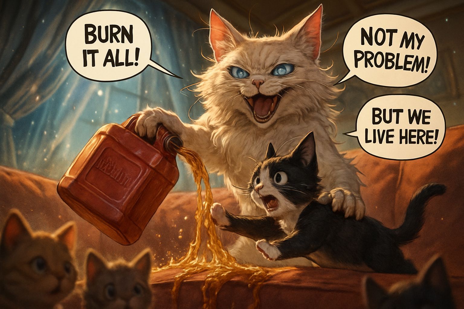Anime Cat Arson: A High Fantasy Living Room Drama
